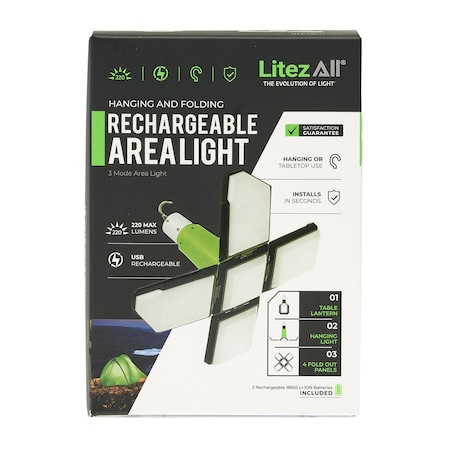 Litezall Rechargeable Lantern with Fold-Out Panels LA-RCHFLDLAN-8/16